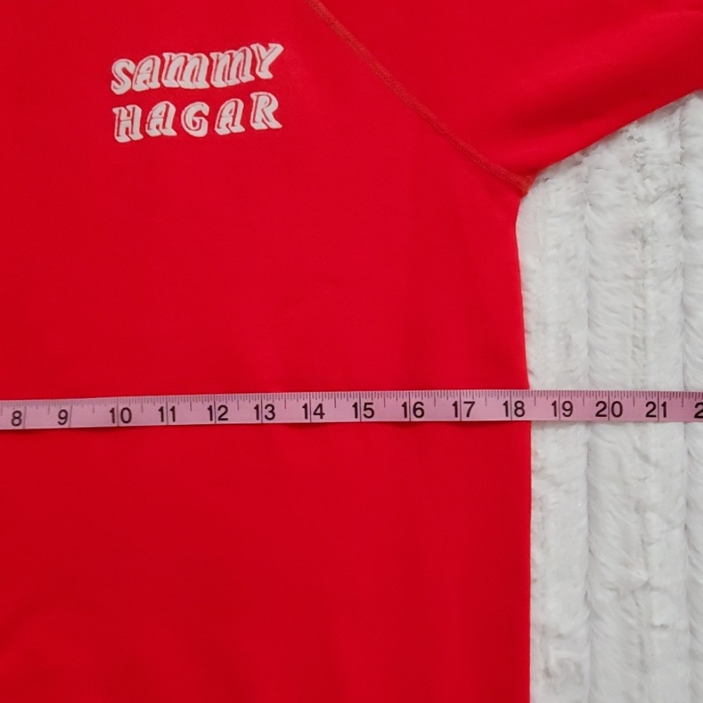 SAMMY HAGAR vintage red cut off short sleeve sweatshirt VINTAGE red rocker Small - Picture 7 of 8